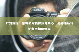 广州缘探：东城私家侦探服务中心：揭秘隐私守护者的神秘世界