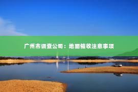 广州市调查公司:地面催收注意事项 广州市调查公司:地面催收注意事项