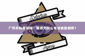 广州市私家侦探：催收为什么电话哪里都有？