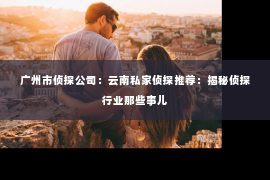 广州市侦探公司：云南私家侦探推荐：揭秘侦探行业那些事儿
