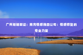 广州婚姻取证：南充情感挽回公司：情感修复的专业力量