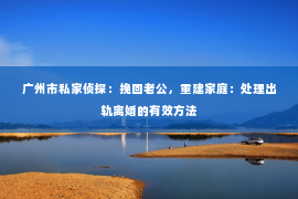 广州市私家侦探：挽回老公，重建家庭：处理出轨离婚的有效方法